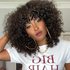 Short Bob Curly Human Hair Wigs  Remy Hair WIgs With Bangs Full Machine Made 180% Density Wigs For Women