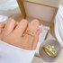 Luxury Zircon Crown Rings For Women Gold Plate Adjustable Crown Ring Trend Design Female Wedding Jewelry