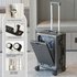 Trolley suitcase with front opening, large capacity, silent caster wheels, strong and durable aluminum frame