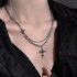 Black Cross Necklace, Men’s Trendy Instagram, Hip Hop, Unisex, Small And Luxury Chain, Sweater Accessories, Women