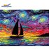 PhotoCustom 5d Diamond Embroidery Abstract Sailboat Landscape Diamond Art Painting Mosaic Handmade Gift