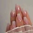 False 24Pcs Simple Nails Mid-length Ballet Fake Nails Pink Fashion Press on Nails Full Cover Nail Tips Wearabl