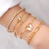 Guoxiu Hot-Selling Punk Style Butterfly Rhinestone Chain Bracelet Women’s Hip-Hop Jewelry Five-Piece Set