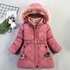 Children’s winter Korean version fashionable girls‘ jacket, large children’s fur collar hooded, medium and long style