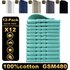 100% Cotton Face Towels – Ultra-Soft & Quick-Dry (0-5s), 12-Piece Set (34x34cm, 780g) – Solid Colors (White/Gray/Black/Beige/Blue/Green)