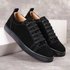 Suede Fashion Designer Men's Casual Shoes Breathable Solid Color Low Top Sneakers Black All-match Flat Shoes
