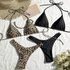 Women’s Leopard Print Bikini Set – 4-Piece Sexy Split Swimwear For Beach & Hot Spring