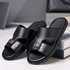 Summer 2025 Men’s New Fashionable Trendy Leather One Word Anti Slip Sandals In Large Size