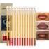 12 mixed color lip liner set matte matte lip pencil nude waterproof long lasting wooden lipstick pen