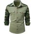 Men’s Clothing Style Foreign Trade Cross Border New Men’s Military Outdoor Camouflage Long Sleeved Shirt Color Matching Casual Workwear Shirt Men