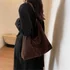 Fall Purses Brown Suede Bags for Women Zipper Large Capacity Shoulder Bag SlouchyC241031