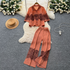 Women’s Clothing Fashion Print Suit Loose Lapel Pleated Top High Waist Wide Leg Trousers