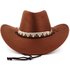 Manufacturer wholesale autumn and winter outdoor windproof sunshade casual hat western cowboy hat curved brim large brim hat imitation suede hat