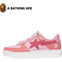 A BATHING-APE Classic Lacquer Leather Double Splicing Trendy Fashion Board Shoes Air Force No.1 Board Shoes Men’s And Women’s Same Style