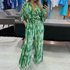 Women’s Fashion Autumn New Collection Simple And Casual Personalized V-Neck Strap Loose Seven Sleeve Jumpsuit 661