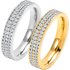 Women’s Jewelry Narrow Version Double Row Circle Diamond K Gold Ring Light Luxury Titanium Steel Couple Jewelry