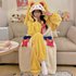 202 Winter New Cartoon Cute Pajamas, Women’s Long Hairy Robe Set, Cardigan Hooded Loose Home Clothes Set