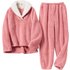 Women’s Comfortable Cotton Velvet Pajamas Long Sleeves Large Size Loose Home Clothes Set Can Be Worn Outside