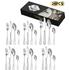 Premium 24-Piece 1010 Stainless Steel Cutlery Set – 4 Main Pieces Western Dining Knife Fork Spoon In Minimalist Gift Box