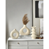 3PC Ceramic Minimalist Tile Pizza Style Irregular Vase Set, Suitable For Placing Fresh And Dried Flower Vases On The Living Room Desktop