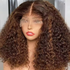 Highlight Blonde Lace Front Wigs Human Hair 210% Density Brazilian Virgin Hair Glueless Curly Lace Wigs for Woman