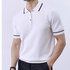 Men’s Business Casual Polo Shirt – Gentleman Contrast Color Lapel Design | All-Match Summer Comfort | Breathable Short Sleeve Knitwear