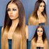 4/27 Ombre Lace Front Wig Human Hair Virgin Straight Transparent Lace Frontal Wigs 150% Density Honey Blonde Glueless Lace Front Wigs Pre Plucked