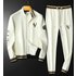European Goods Trendy Casual Sports Spring And Autumn Embroidered Cardigan Sweatpants Sweater Two Pieces Suit Men