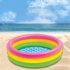 60cm Inflatable Kids Pool With Rainbow Glow In The Dark Rings 3 Tier PVC Baby Bath Tub For Outdoor Water Play