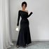 Women’s Clothing One Shoulder Sexy Pleated Dress Autumn And Winter High Cooling A Skirt