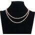 Women’s Jewelry Set Fashion 3mm5mm Alloy Rhinestone Line Tennis Necklace For Men And Women Gold High End Simple And Versatile Necklace Chain