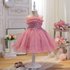 High quality soft wedding girls dress dress pearl sequin flower girl dress evening show children princess dress