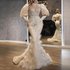 Women’s Clothing Dress V Neck Feather Princess Dress Gold Sprinkled Long Mesh Evening Dress