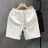 Light Luxury Style White Jacquard Shorts For Summer Fashion Brand Split 2024 New Men’s Half Cut Pants
