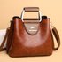 3 Layers Branded Tote Bag Oil Skin Leather  Handbags Purses Women Bags Designer Ladies Shoulder Crossbody Bag for Female