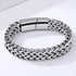 Men’s Titanium Fashion Double Row Stainless Steel Hip Hop Trendy Thick Magnetic Clasp Cuban Bracelet