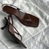 2025 French Style Heels For Women Summer New Clip-On Stiletto High Back Strap Cat Heel Thong Sandals