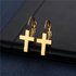 Fashion Creative Titanium Steel Cross Earrings Women’s Stainless Steel Gold Color Cross Hoop Earrings Jewelry