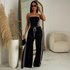 Women’s Clothing New Fashion Slim Solid Color Tube Top Wide Leg Pants Suit Two Piece Set Delivery