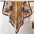 Fashion Daisy Scarf, Flower Print Scarf, Twill Silk Square Scarf, 90x90cm Shawl, Sun Protection, Travel Headband