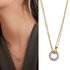 Women’s Jewelry Stainless Steel Double Color Vacuum Plating Necklace Geometric Circle Double Ring Pendant Fashion Necklace
