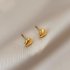Stainless Steel Gold Peach Heart Love Glossy Small Gold Heart Earrings Stud For Women Fashion Female Love Heart Earring Jewelry