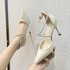 2024 Spring/Summer New Fine Pointed Hollow Shoes, Sexy Women’s Singles, Ultra High Heels, Diamond Headover Sandals