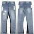 Cross Border European And American Ink Splash Graffiti Micro Flared Casual Loose Jeans Long Pants Men And Women Trendy Casual Stitching Trousers