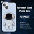 Luxury Plating Astronaut Stand Phone Case For iPhone 11 12 13 Pro Max Mini XS X XR 6 6S 7 8 Plus SE 2020 2022 Soft Prote