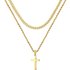 European And American Cross-border Hot-selling Gold Cross Stainless Steel Necklace Men’s Personality Hip-hop Versatile