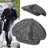 Wool Newsboy Cap Men Grey Herringbone Flat Caps Women Men British Painters Hat Soft Autumn Winter Hats Octagonal Cap