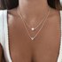 Bohemia Simple Fashion Wild Pearl Love Heart Pendant Double Layer Clavicle Chain Necklaces Accessories Female Jewelry New