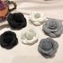 Korean Version Handmade Camellia Small Fragrance Style Brooch Black White Gray Flower Vintage Pin Suit Sweater Accessory