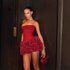 Women’s Clothing spring and summer new sexy tube top strap heavy three dimensional flower bud short skirt suit dress skirt party